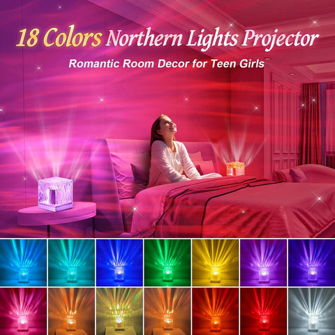 Valentine’s Day galaxy projector gift for her creating relaxing northern lights mood lighting