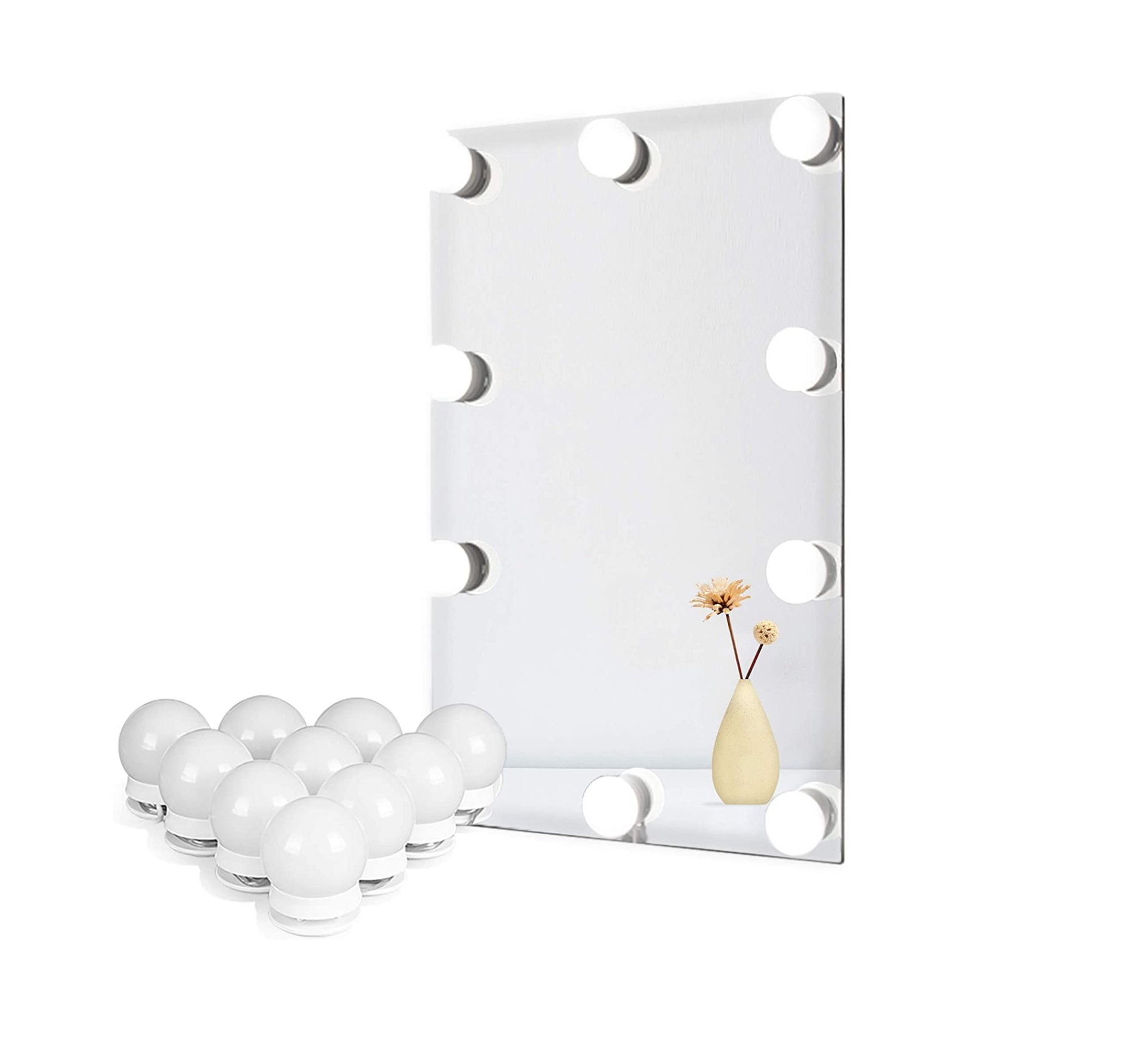 Vanity Lights for DIY Hollywood Mirror, LED Strip Lights Kit with Touch Sensor Dimmer Switch and Power Adaptor, 10 Bulbs - thelights4u.com
thelight4u, led lights, mirror lights, mirror bulbs