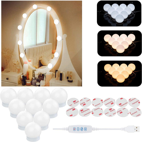 Vanity Lights for DIY Hollywood Mirror, LED Strip Lights Kit with Touch Sensor Dimmer Switch and Power Adaptor, 10 Bulbs - thelights4u.com
thelight4u, led lights, mirror lights, mirror bulbs