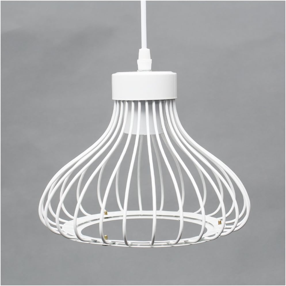 Industrial-style pendant light with open cage design


