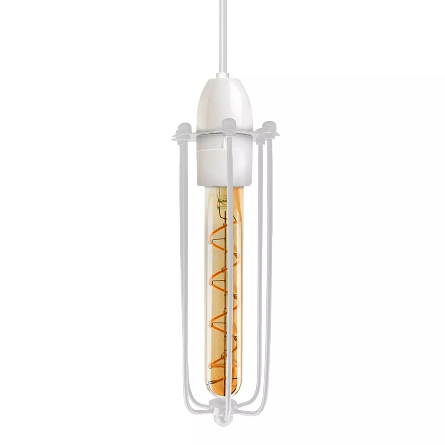 Vintage ceiling lightshade with open bulb design

