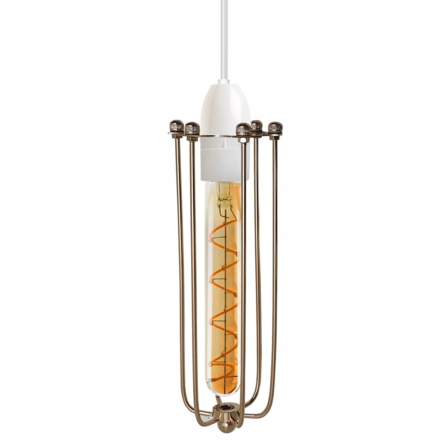 Decorative wire cage lightshade for living spaces

