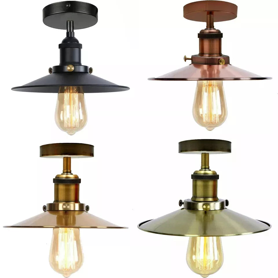 Vintage Retro Flush Mount Ceiling Light Farmhouse Industrial Flush Lamp Fitting
