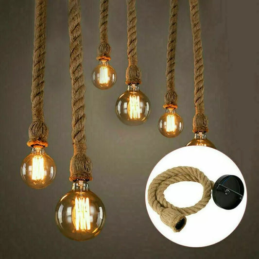 Industrial ceiling light fixture with rope design

