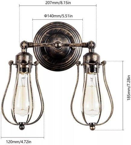 Vintage Wall Light Retro Industrial Cage Wall Lights Indoor Wall Sconce LED Lamp