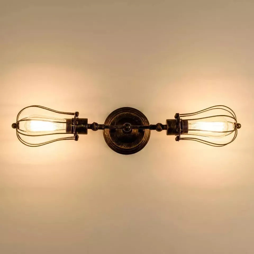 Vintage wall light adding ambiance to a cafe interior

