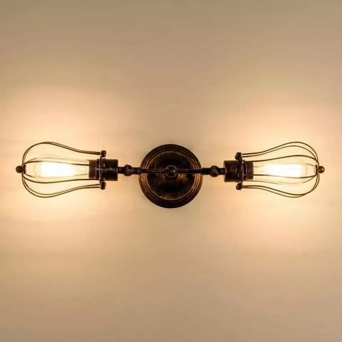 Vintage wall light adding ambiance to a cafe interior

