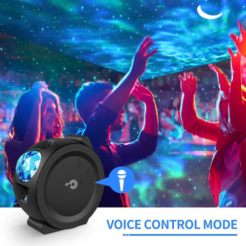 Voice controlled galaxy projector night light