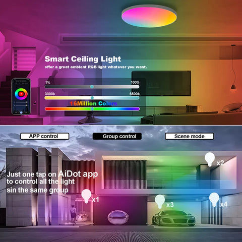 Sleek Round WiFi Ceiling Light with Voice Control

