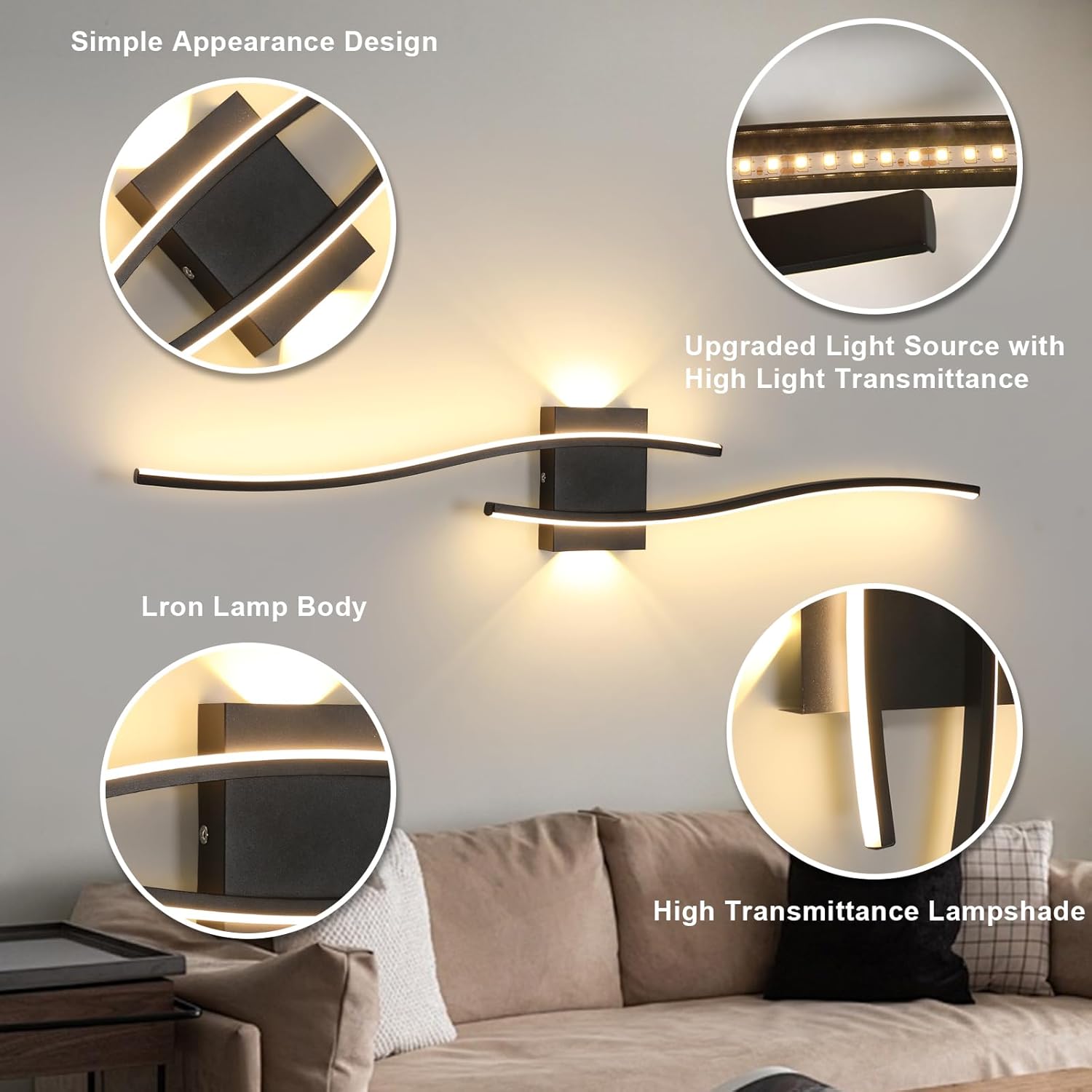 Wall-mounted light fixture with detailed features on a neutral background