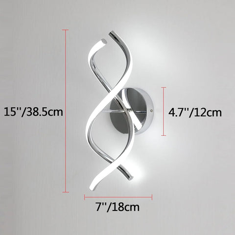 Wall-mounted light fixture with dimensions indicated on a gray background
