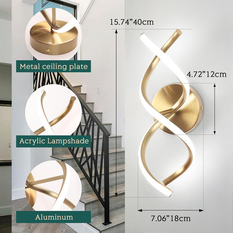 Wall-mounted light fixture with metal ceiling plate, acrylic lampshade, and aluminum construction, shown with measurements.
