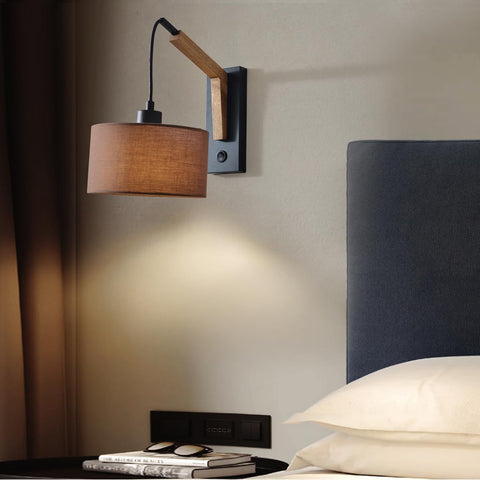 Wall-mounted reading lamp wood

