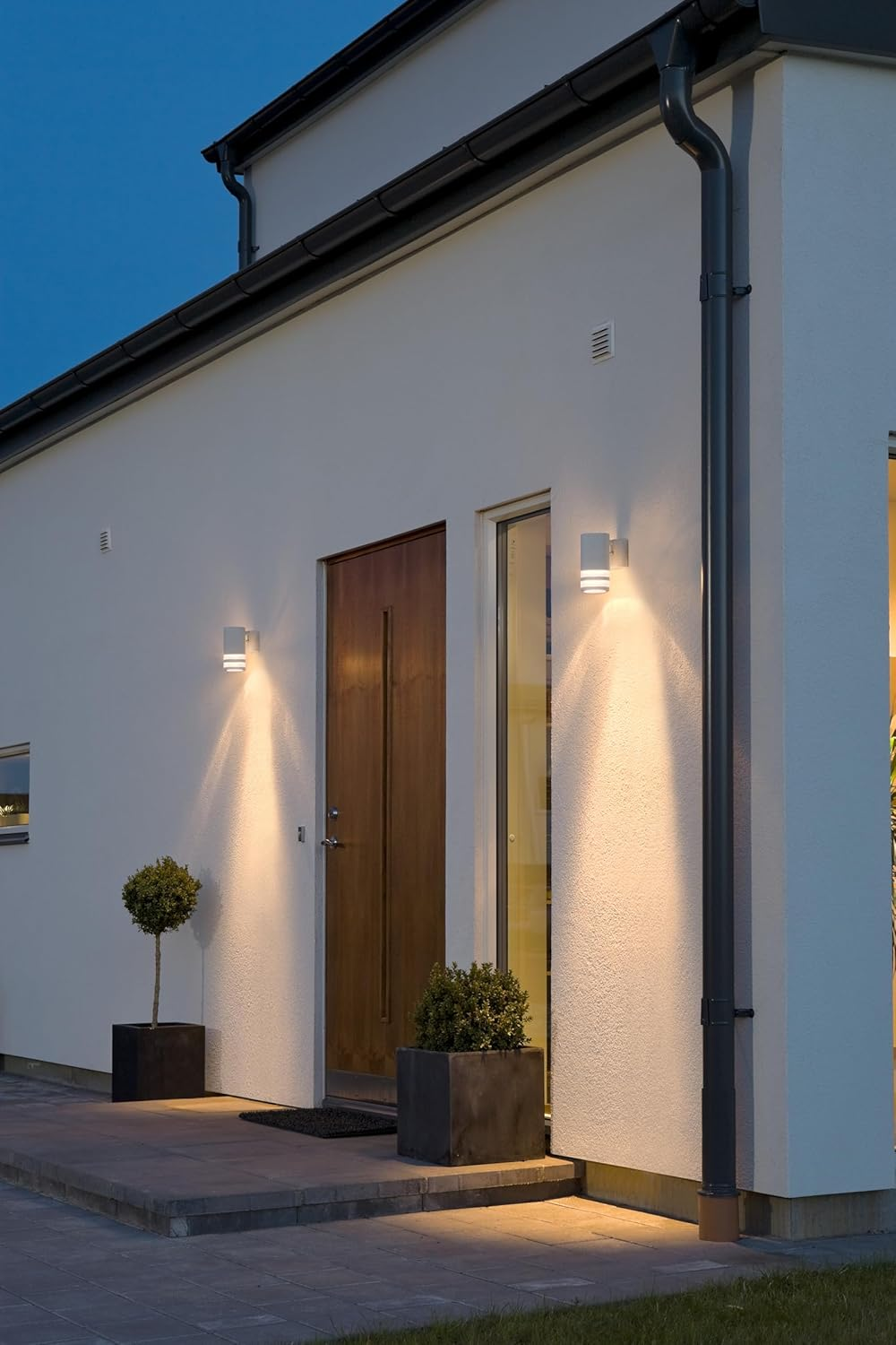 Wall Light Double Down Outdoor Wall Light Mains Powered 35 W GU10 Max Wall Lamp White