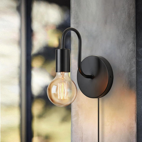 Wall mounted light with UK plug


