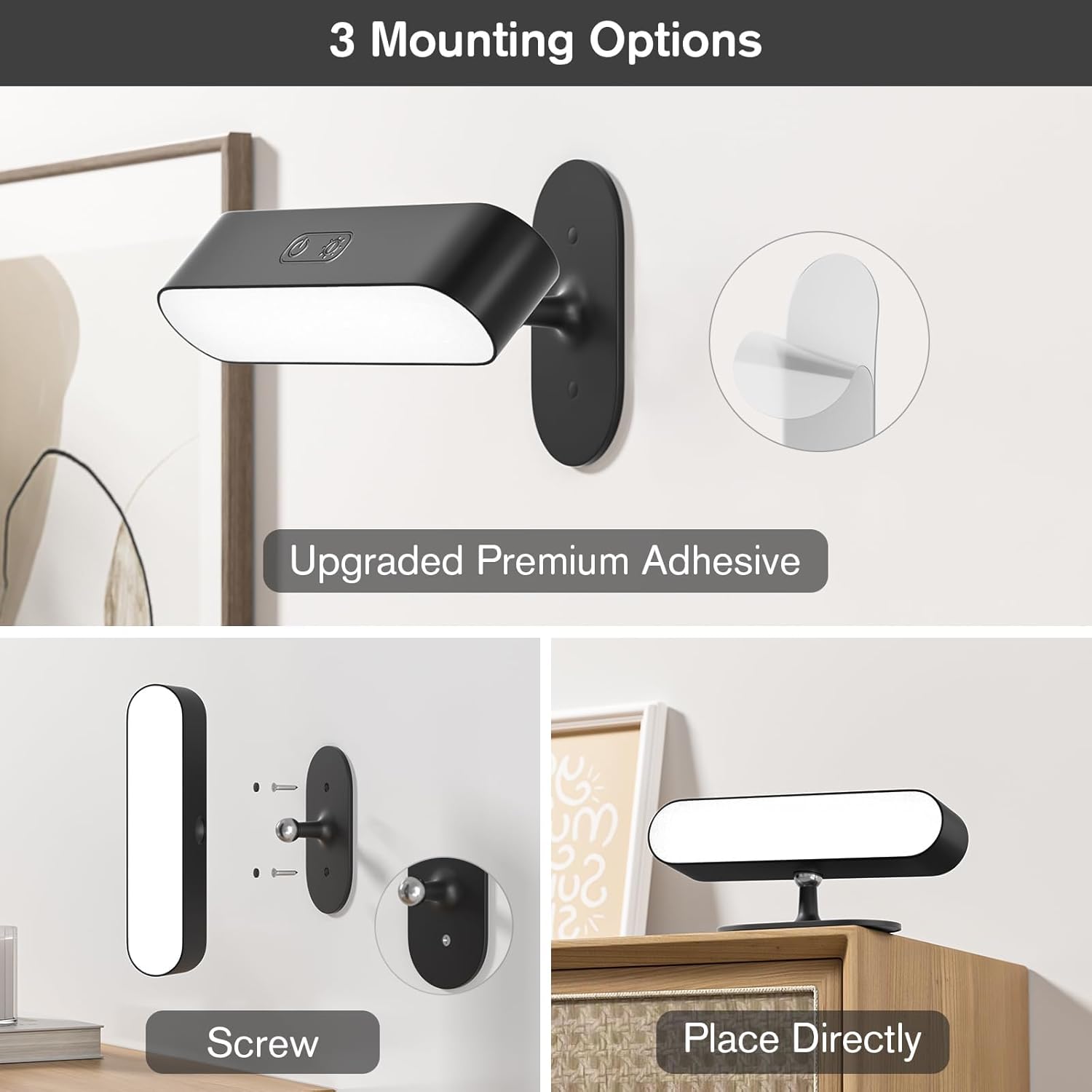 Wall sconce with 5000mAh battery

