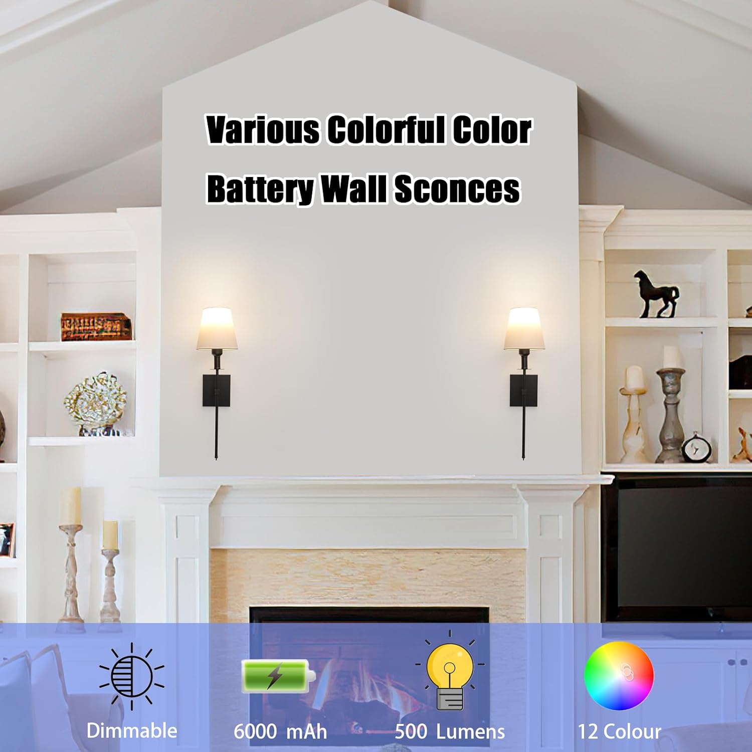 Wall sconces with decorative elements in a home setting