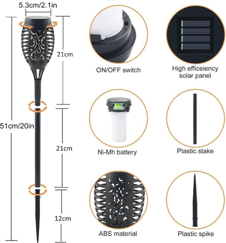 Warm LED Solar Torch Lights

