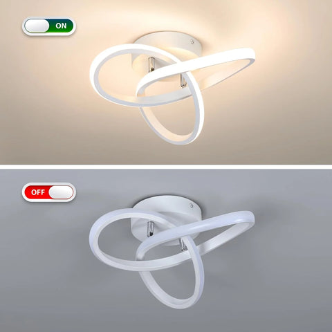 Ceiling light fixture with on/off switch display on a beige and gray background