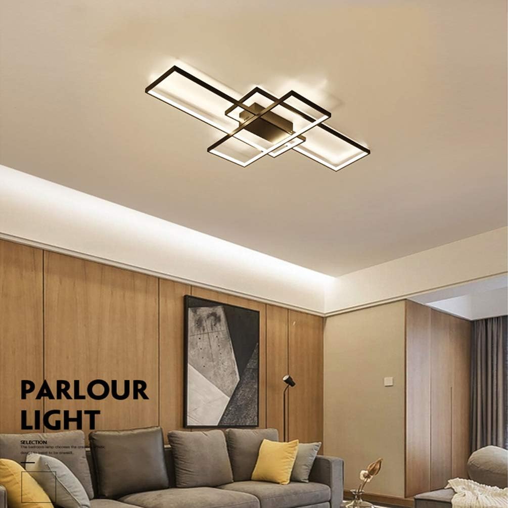 Warm white 3000K LED flush ceiling light on

