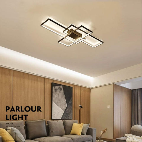 Warm white 3000K LED flush ceiling light on

