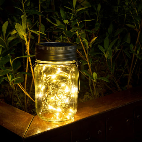 Warm white LED lantern jars

