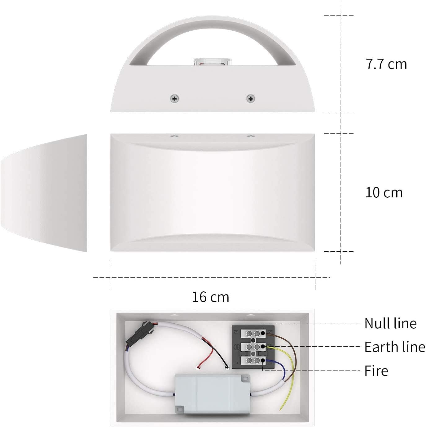 Warm white LED uplighter downlighter


