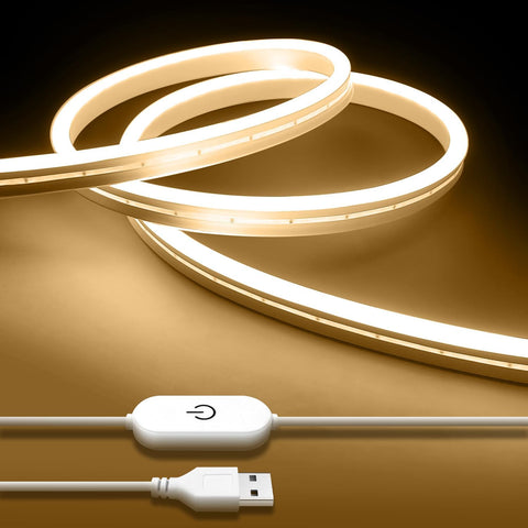 Warm white neon LED strip light 2m