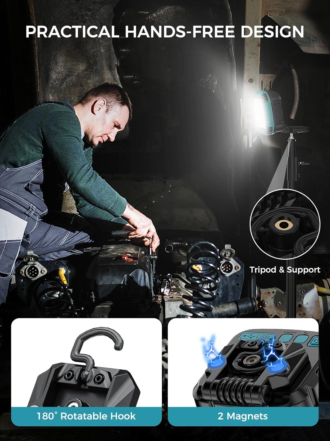 Waterproof rechargeable work light 4000 lumens

