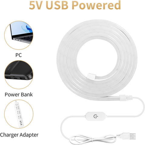 Waterproof warm white LED rope light