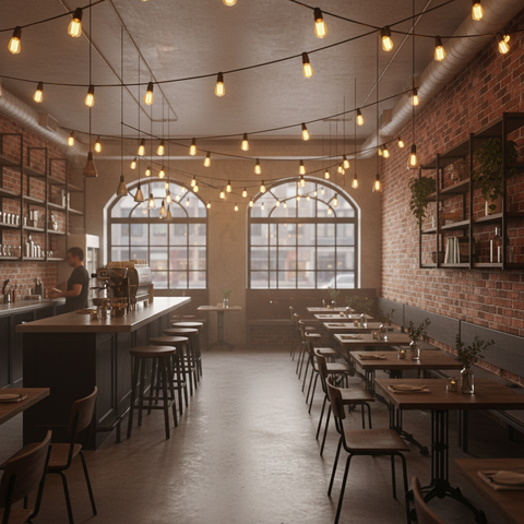 Connectable festoon string lights for weddings and events