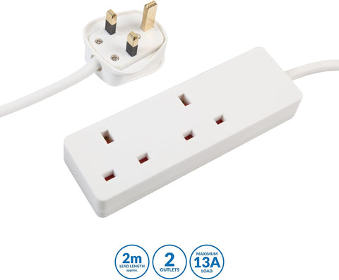 White Extension Lead 2m

