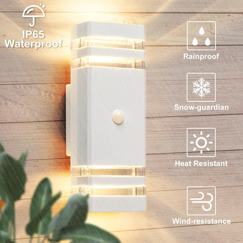 White Modern LED Porch Light

