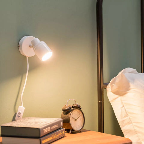 GU10 white spotlight wall-mounted for reading UK


