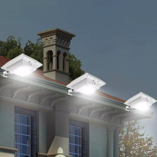 White Solar Powered 6 SMD LED Motion Sensor Gutter, Door, Wall & Fence Lights