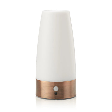 White and bronze night light on a white background