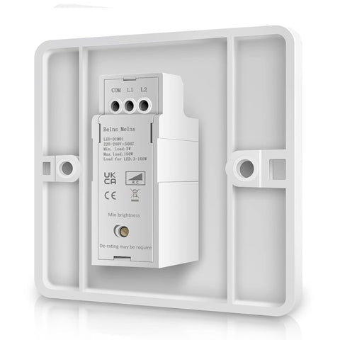 White electronic device with labels on a white background