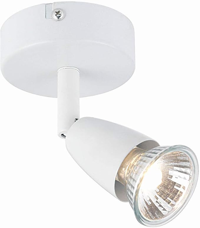 White spotlight with glass cover on a white background