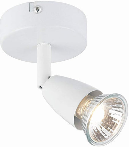 White spotlight with glass cover on a white background