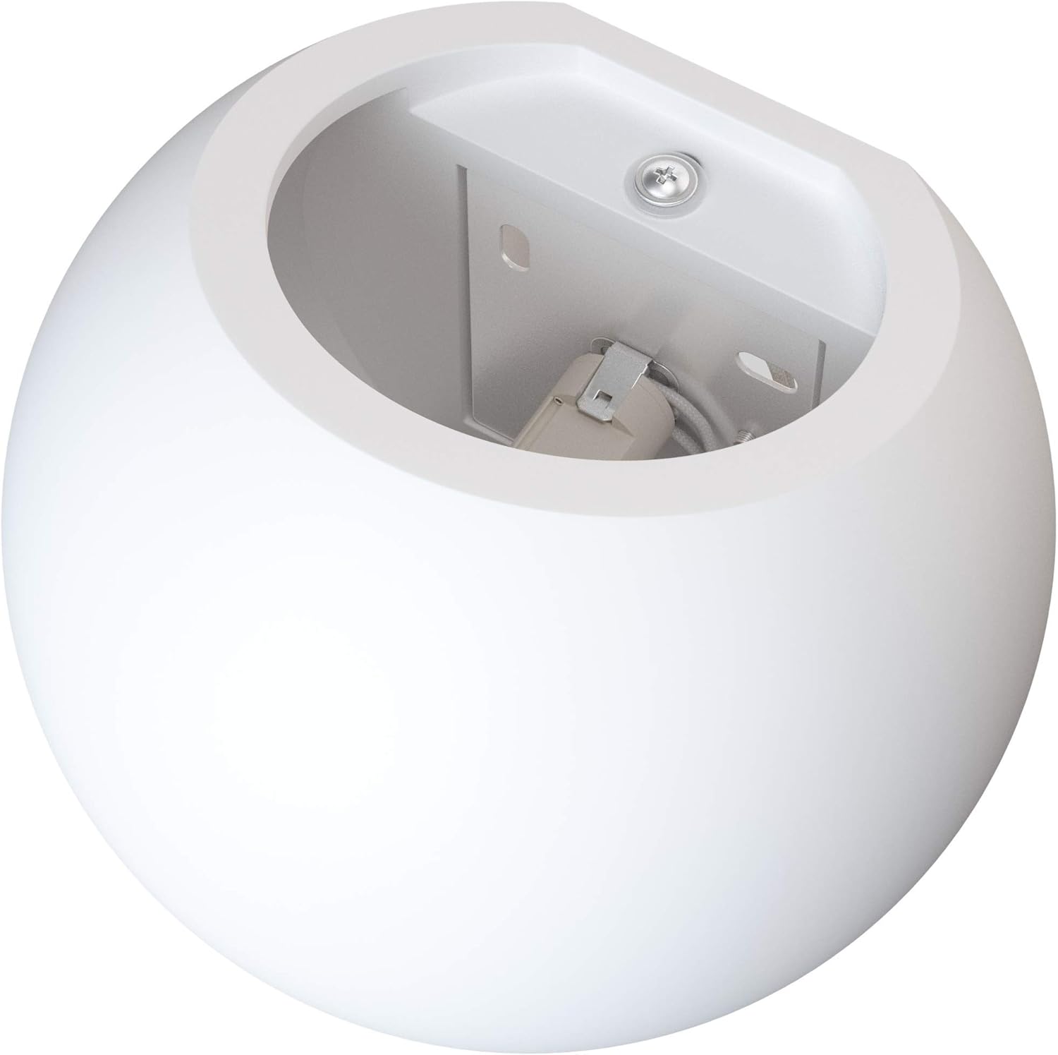 White wall-mounted light fixture on a white background