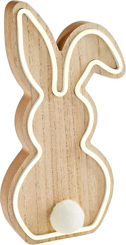 Wooden Easter bunny LED table decoration for living room