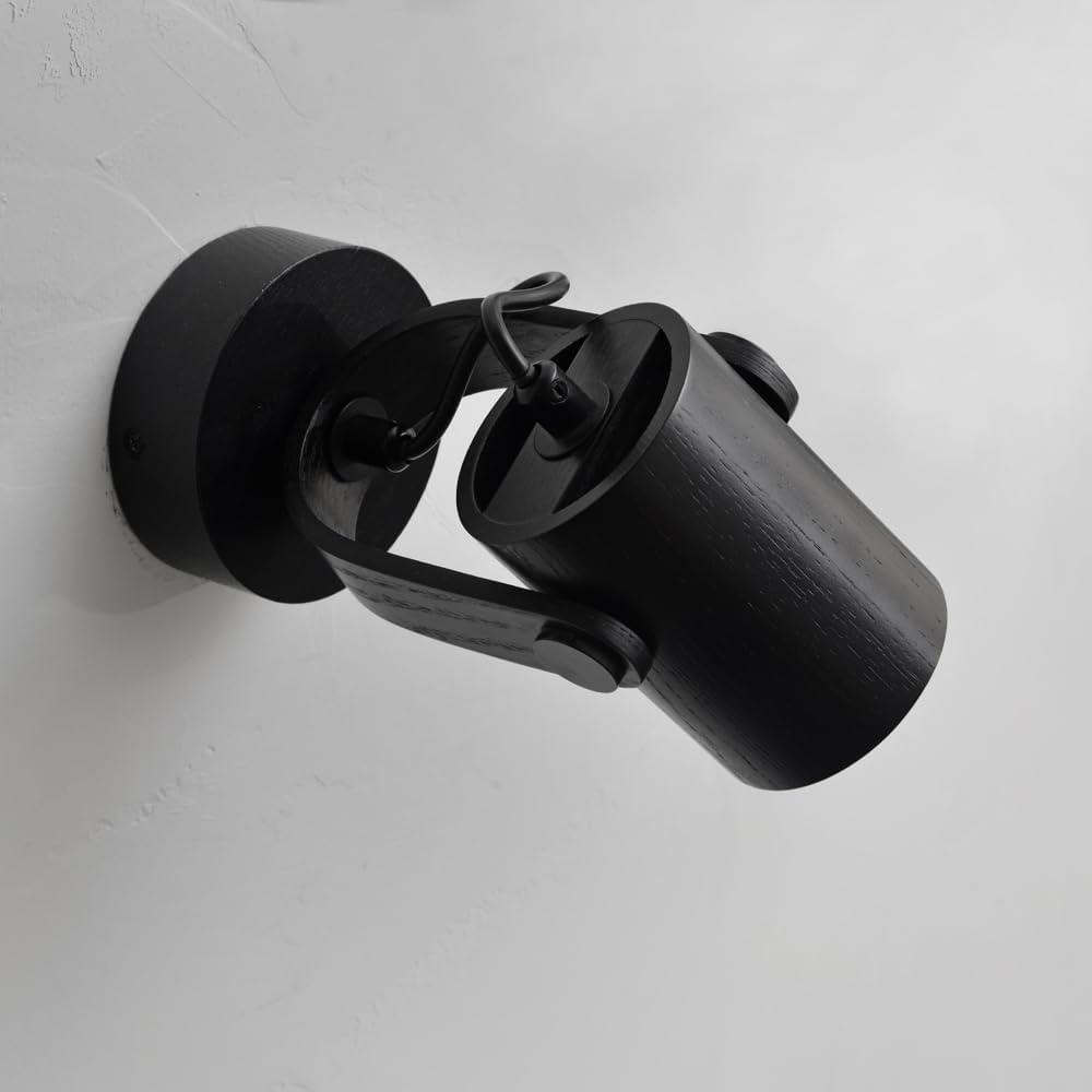 Wooden wall light black finish

