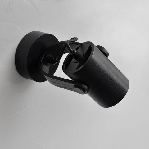 Wooden wall light black finish


