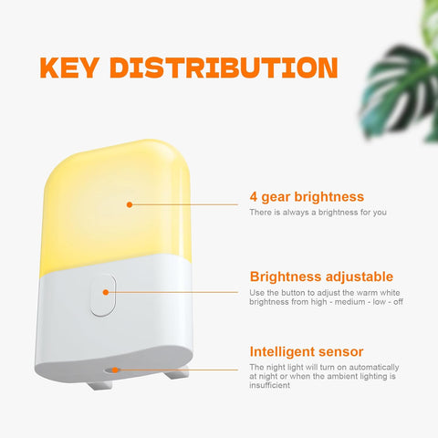 Yellow and white night light with features highlighted on a white background