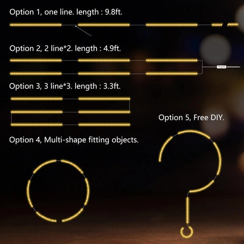 Under Cabinet LED Strip Lights Kit 3M Warm White Dimmable with Remote