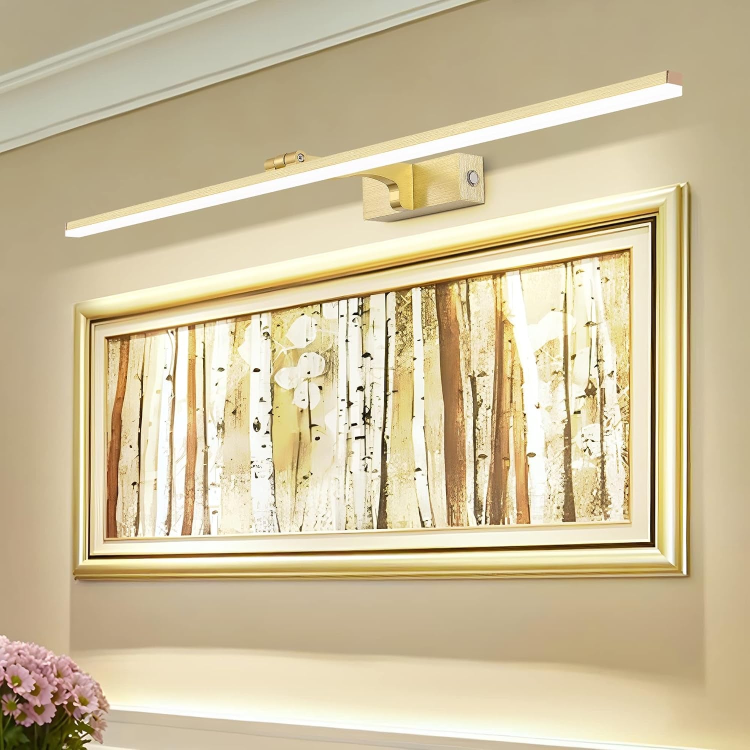 Dimmable LED Picture Lights 80CM Bathroom Vanity Light Fixture Ajustable Gold Indoor Lighting Wall Sconce Hotel Bedside 3000K/4500K/6000K Reading Lamp Display Lamps 16W