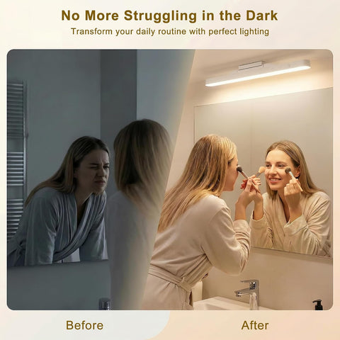 Vanity Lights, Rechargeable Battery-Operated Stick-On Mirror Lights, LED Makeup Light for Dressing Table & Bathroom Mirror(1 Pcs)