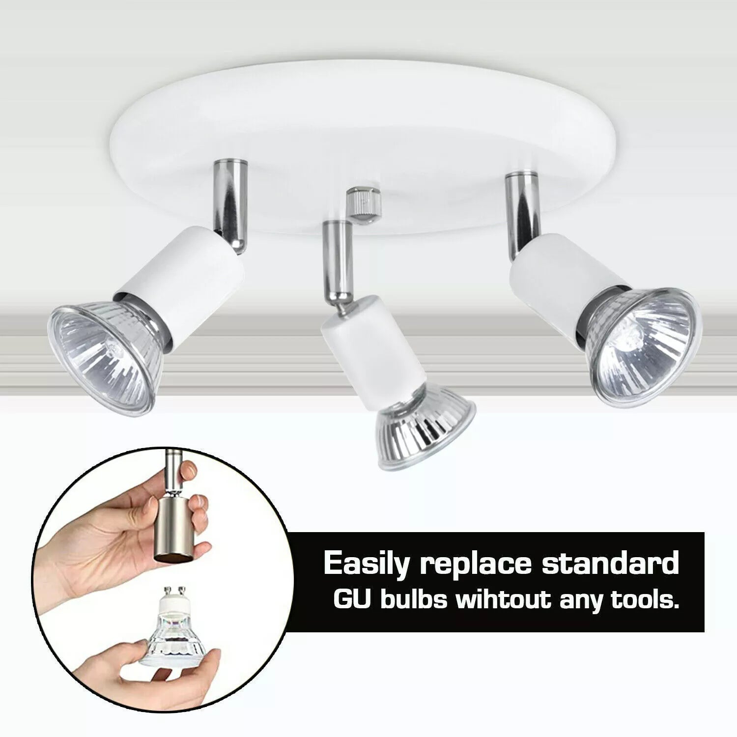 3-Way Modern GU10 Ceiling Spotlight