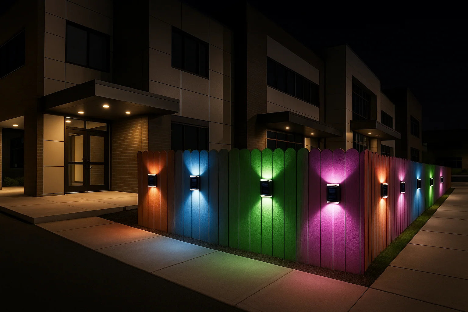 4X Colourful Solar Fence Lights – LED Outdoor Garden Lamps
