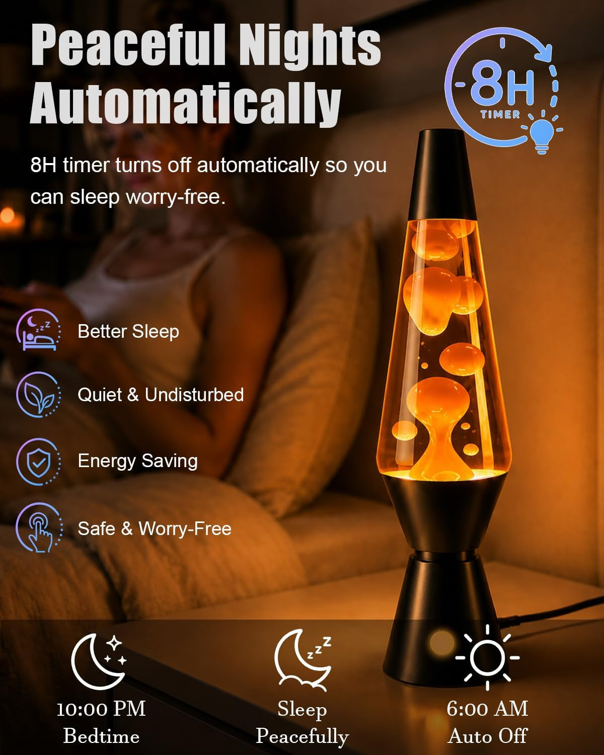 17 Colour Changing Liquid Motion Lamp, 37Cm LED Night Light, Black | Flowing Wax Lavalamp for Bedroom/Office - Relaxing Bedside Glow, Eye-Catching Home Accent for Christmas